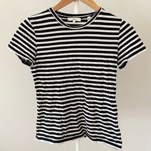 Vince Striped Essential Crew, B&W, Small